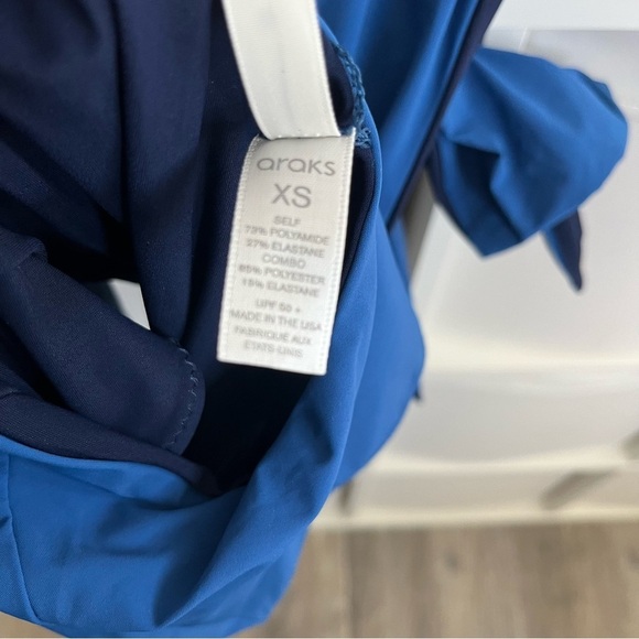 Araks Melika One Shoulder Reversible One Piece Swimsuit Blue/Navy - Picture 3 of 4